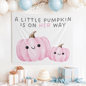 A Little Pumpkin is on Her Way Banner, A Little Pumpkin is on the Way, Sweet Little Pumpkin on Her Way, Fall Baby Shower, Little Pumpkin
