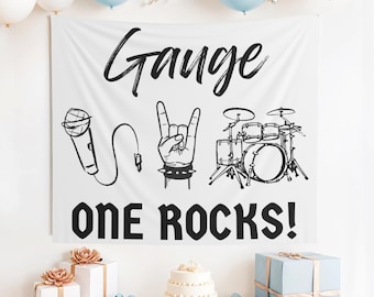 Banner personalizado de One Rocks, cumpleaños de One Rocks, póster de cumpleaños de One Rocks, fondo de One Rocks, decoraciones de One Rocks, One Rocks, primer cumpleaños