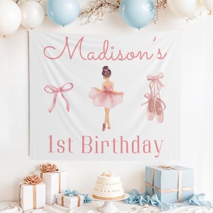 Custom Ballerina Birthday Banner, Ballerina First Birthday, Ballerina Birthday Party Decor, Tutu Cute, Ballet Birthday, 1st Birthday