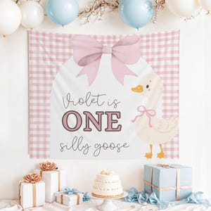 Custom One Silly Goose Banner, Goose Birthday Banner, Silly Goose Birthday, Goose 1st Birthday, One Silly Goose, 1st Birthday, Silly Goose