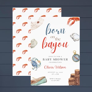 Custom Born on the Bayou Shower Invitation, Bayou Baby Shower, Born on the Bayou, Baby Shower Invitation, Louisiana Baby Invite, Bayou Baby