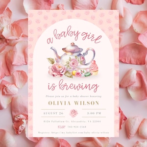 Invitación &quot;Un bebé está preparándose&quot;, Baby Shower &quot;Preparándose&quot;, Baby Shower de té, Baby Shower de café, Baby Shower de fiesta de té, Baby Shower, Invitación &quot;Un bebé está preparándose&quot;