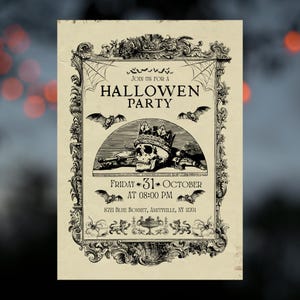 Invito personalizzato per festa di Halloween per adulti, invito per festa di Halloween per adulti, festa di Halloween per adulti, Halloween per adulti, Halloween vintage, inviti