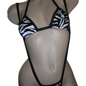 Velvet Slingshot Exotic Dancewear Suspenders Bikini Stripper Outfit