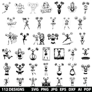112 Cheerleader Laser Svg, Dxf, Eps, Ai, Pdf, Jpg, Png Cheer Grayscale Burn Image Cut Vector Cnc Wood Cut Cheerleading Cricut Silhouette