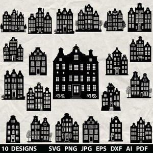 10 julkanalhus Svg, Dxf, Eps, Ai, Pdf, Jpg, Png Gråskala Bränn bild Skär vektor CNC träskärning Cricut kanalhus siluett