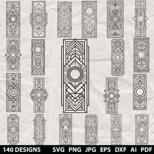 140 Geometric Shapes Bookmark Svg, Dxf, Eps, Ai, Pdf, Jpg, Png Grayscale Burn Image Vector Cnc Wood Cut Cricut  Animals Abstract Silhouette