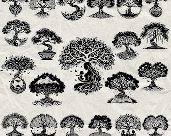 Árbol de la vida (750 unidades) SVG, DXF, EPS, AI, PDF, JPG, PNG, escala de grises celta, imagen quemada, corte vectorial, corte de madera CNC, Cricut, silueta del árbol de la vida