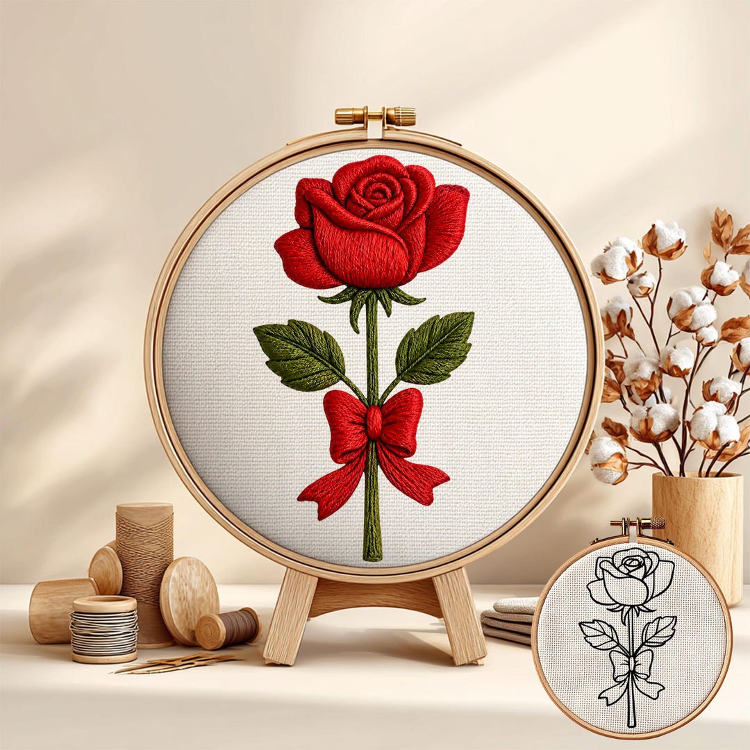 Embroidery Roses Pattern Rose Embroidery Pattern Template, Hand Embroidery, Instant Download ...