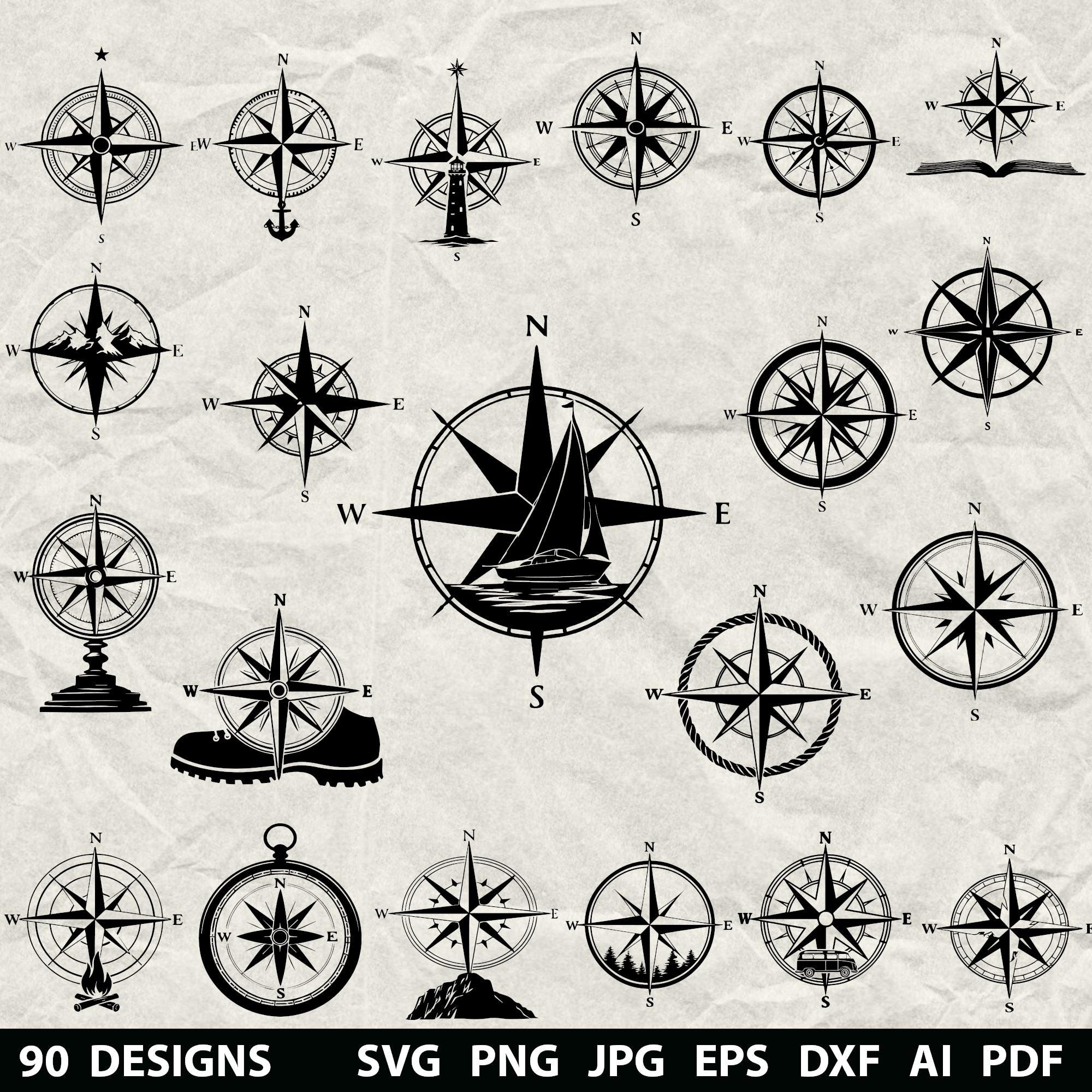 Compass North South East West - Etsy