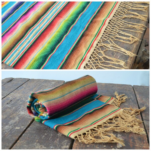Dell'annata del Serape messicano Saltillo coperta / Handwoven messicano dell'annata coperta di piccole dimensioni