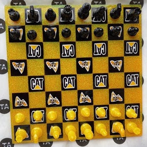 Kundenspezifisches Schachset|Individualisierbare Geschenke| Schachbrett|Schachbrett kundenspezifisch|Personalisiertes Geschenk|KATZE|Fußball Schachbrett|Männergeschenke|SCHACHBRETT
