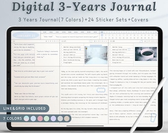 Digital 3-Year Journal, Daily Diary, Undated Digital Journal, 3 Year Daily Journal, Notability, iPad, Hyperlinked PDF, Memory Book