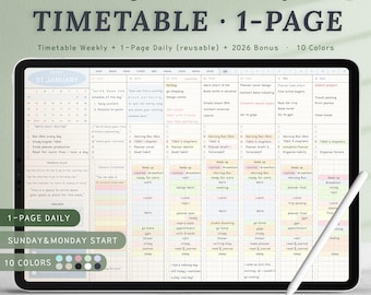 Puede incluir: Una tableta digital que muestra una agenda fechada para 2027 con un diseño de horario semanal. La pantalla presenta una cuadrícula con columnas para cada día de la semana, franjas horarias y varias tareas en texto negro. Un lápiz óptico blanco descansa abajo.