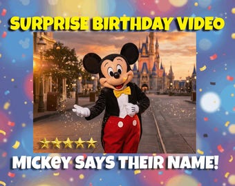 Surprise Mickey Happy Birthday Video - He Says Your Child's Name - Custom Disney Digital Gift for Kids