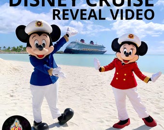 Vídeo de revelación de vacaciones en crucero Disney - Vídeo sorpresa profesional y personalizado - Mickey Mouse dice los nombres de los niños - Vídeo Disney