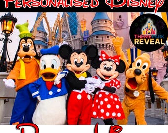 Mensaje mágico y personalizado de Mickey Mouse: ¡Revela tu viaje a Disney con estilo!