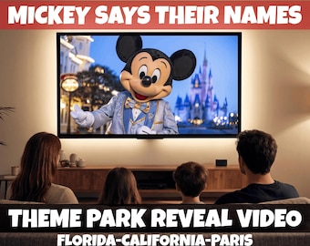 Personalized Disney Trip Reveal Video, Custom Vacation Announcement for Disney World, Disneyland California and Disneyland Paris
