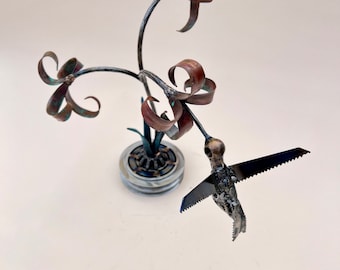 Scrap Metal Hummingbird Sculpture