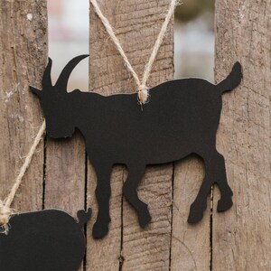 Ziege Metall Ornament, Wandbehang Wohnkultur, Ziege Geschenkanhänger, Landleben, Bauernhofleben, Tierliebhaber, Hochzeit Gastgeschenke