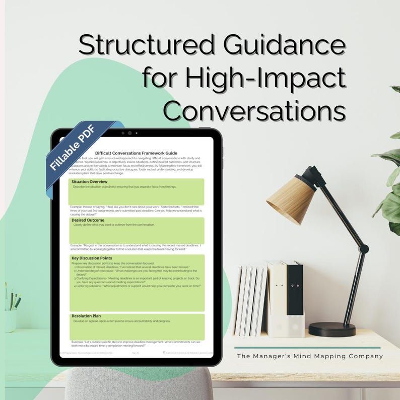 Guide de conversation difficile pour les gestionnaires | Modèle de résolution de conflits et de rétroaction | Script de conversation difficile (PDF imprimable) image 10