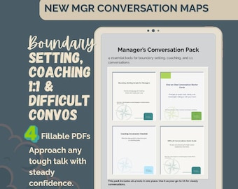 New Manager Conversation Pack | Difficult Conversations, 1:1 Meeting Templates (Printable PDF)