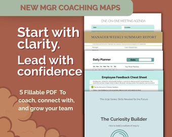 Coaching Maps for Managers | A Full Leadership Bundle (Fillable PDF)