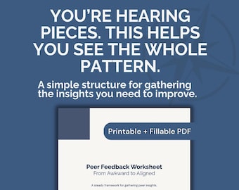 Feuille de travail sur les commentaires des pairs — Recueillez les commentaires et la croissance d'une équipe honnête (PDF imprimable)
