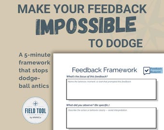 Kader voor constructieve feedback | Duidelijk coachingplan voor managers (printbare PDF)