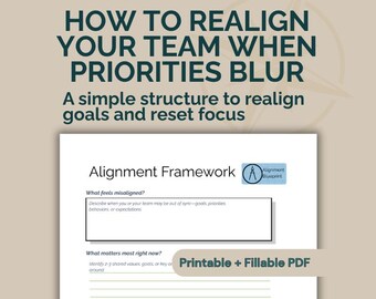 Team Alignment Map | Manager Goal & Priority Tracker (Printable PDF)