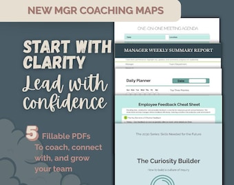 Coaching Maps for Managers | A Full Leadership Bundle (Fillable PDF)