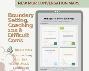New Manager Conversation Pack | Difficult Conversations, 1:1 Meeting Templates (Printable PDF)