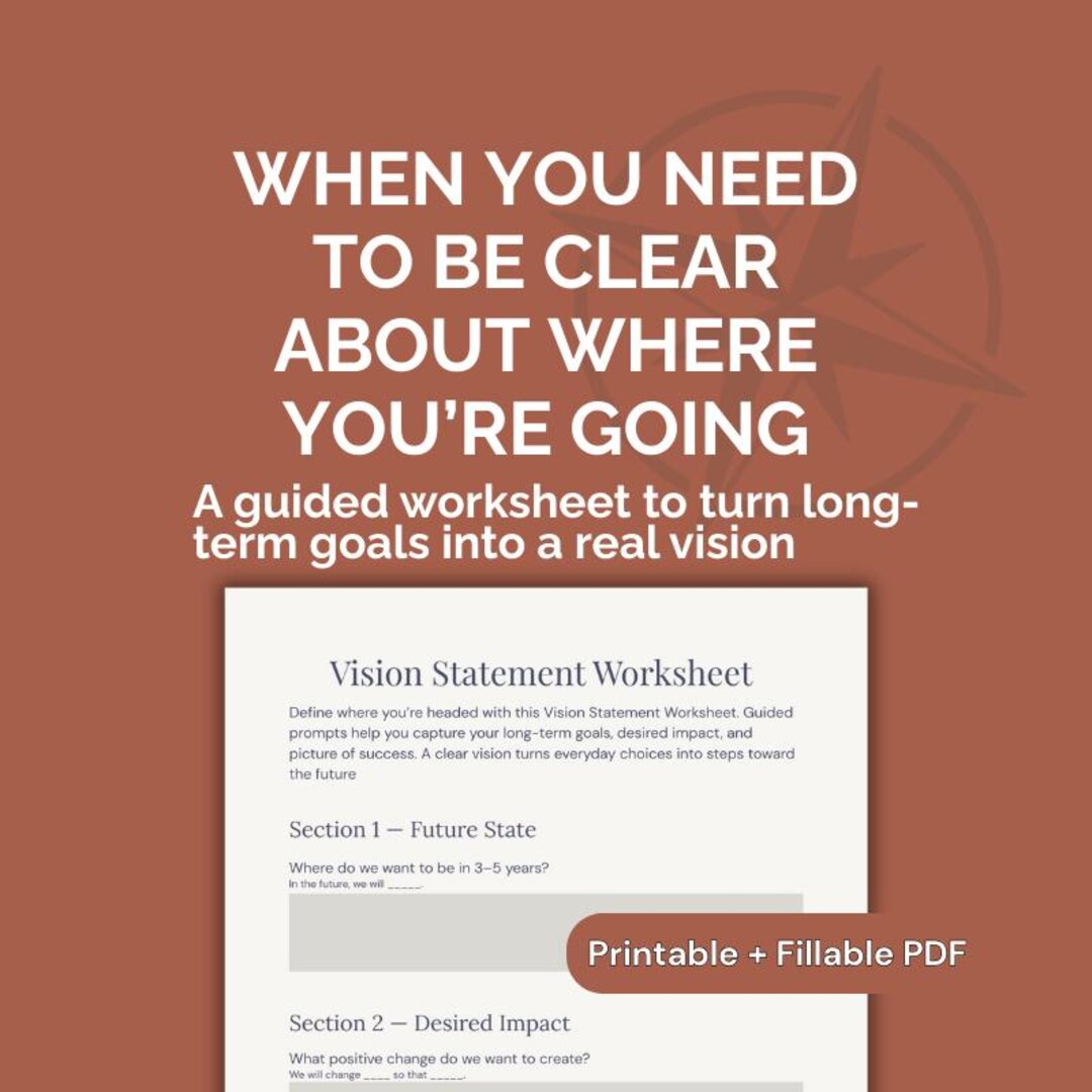 Vision Statement Worksheet for Managers | Clarify Direction and Long ...