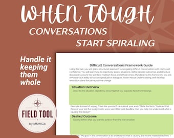 Difficult Conversation Guide for Managers | Conflict Resolution & Feedback Template | Tough Conversations Script (Printable PDF)