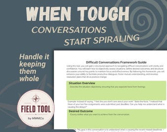 Difficult Conversation Guide for Managers | Conflict Resolution & Feedback Template | Tough Conversations Script (Printable PDF)