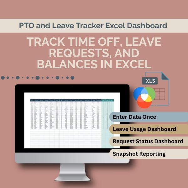 Employee PTO and Leave Tracker Excel Template, Time off Tracker ...
