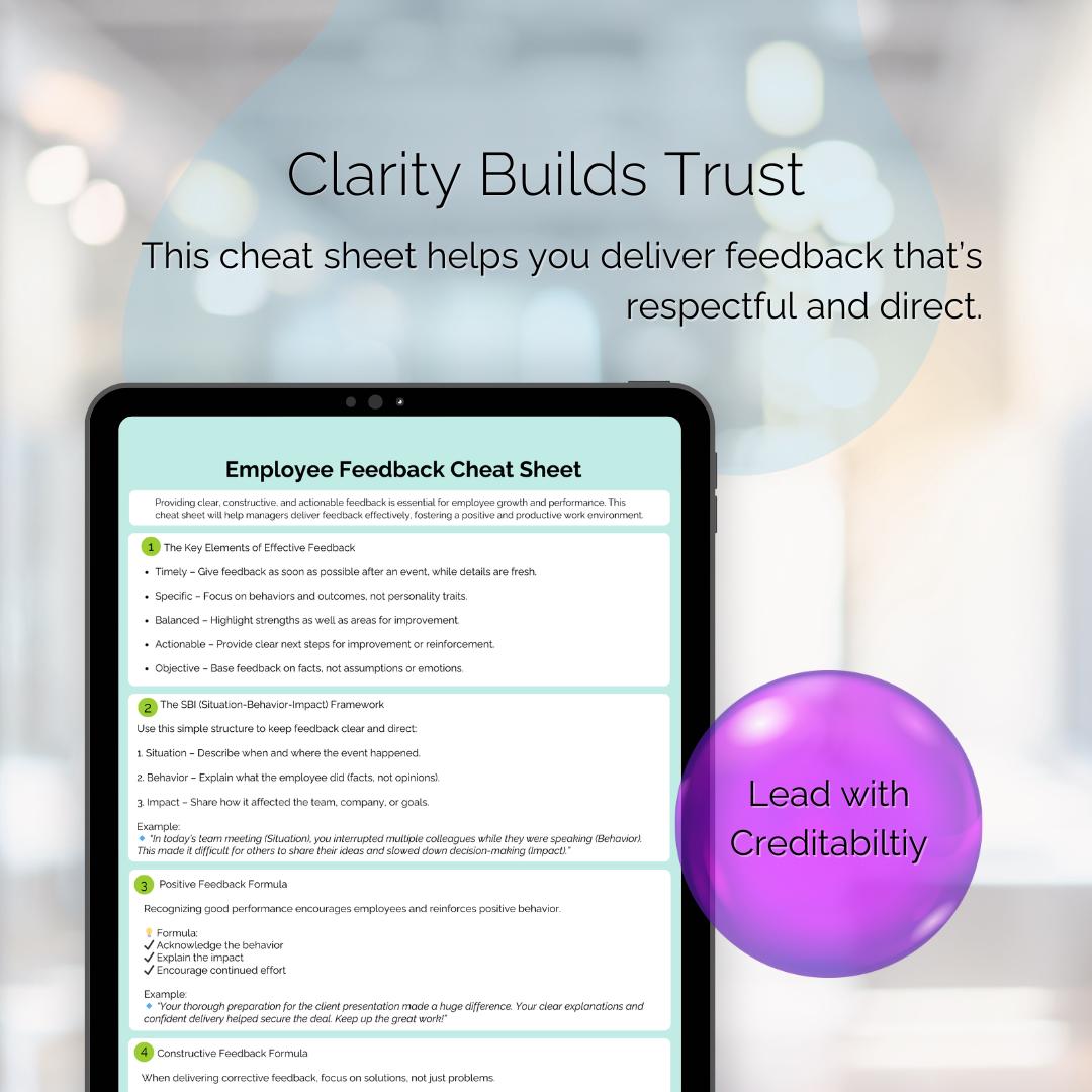 Employee Feedback Quick Guide for Managers (PDF) - Etsy