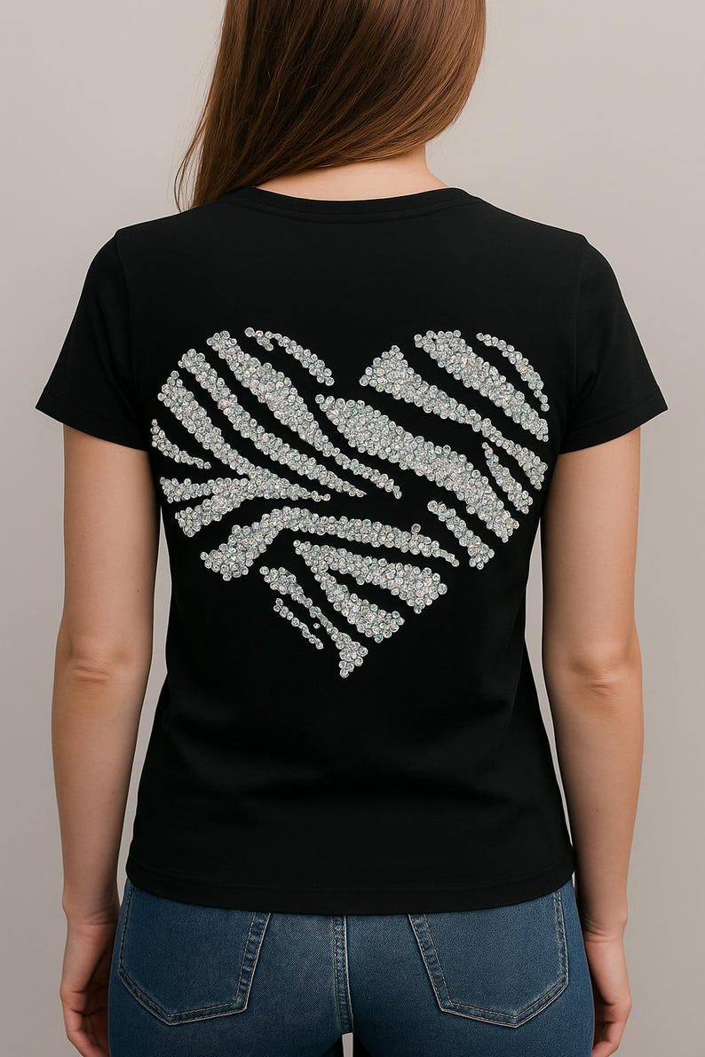 Zebra Rhinestones Zebra Heart Rhinestone Template | SS16 and SS10 | A4 Size | Digital ...