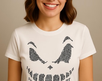 Plantilla de calavera con diamantes de imitación / SS10 / A4 / Espejo PDF PNG / Diseño de sonrisa punk