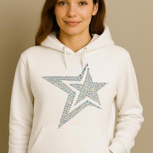Mall för stjärnstrass | SS10 | A4-kristalldesign med snabbfix | Blingmönster för skjortor, hoodies, väskor