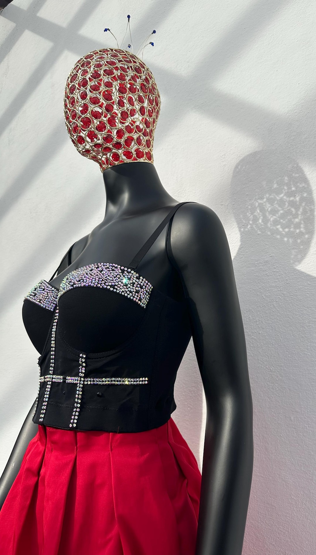 Handmade Black Rhinestone Corset Top Sparkle Party Bustier - Etsy