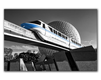 Disney blue monorail picture, Disney home decor, Disneyworld photos, EPCOT photography art, Giclée print on 100% cotton fine art art paper