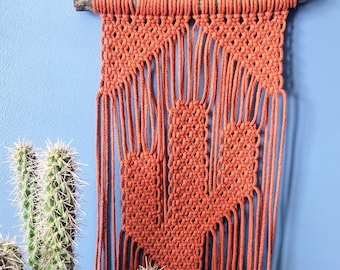 Cactus Wall Art | Handmade Macrame | 33 Color Options | Modern Boho Decor | Southwest Decor | Home Decor | Gift for Plant Lover