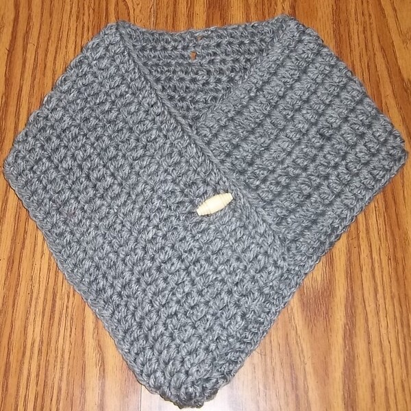Cowl, crocheted cowl, handmade cowl, gray,handmade neckwarmer, crocheted neckwarmer,scarf,, woman's cowl, , infinity scarf