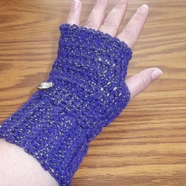Purple Fingerless Gloves (medium size)