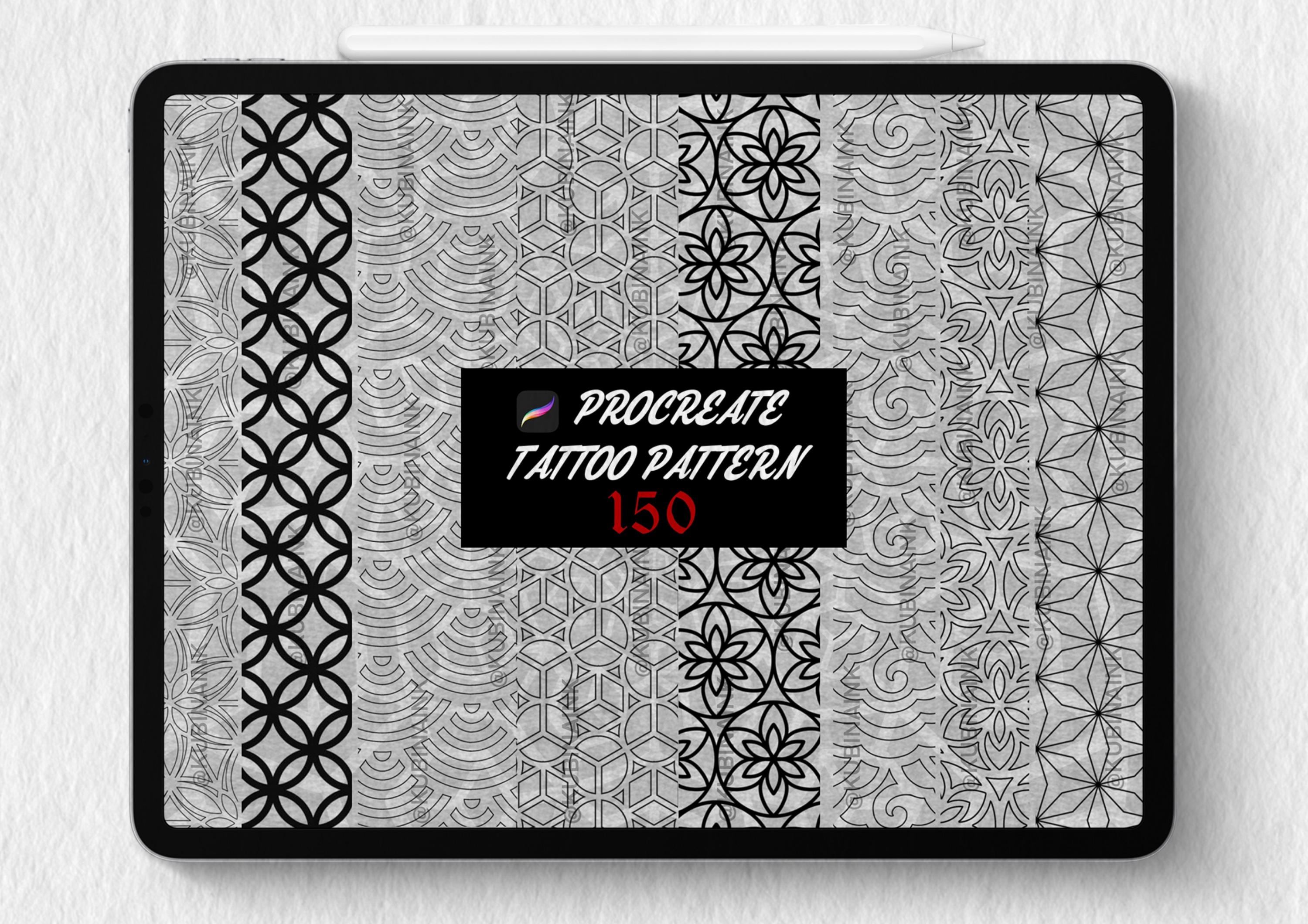 150 patrones geométricos de tatuaje para Procreate e impresión | Mandala, Dotwork, Geometría sagrada
