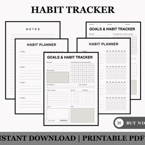 Habit Tracker, Habit Tracker Chart, Yearly Habit Tracker, Weekly Habit Tracker, Daily Habit Tracker, Habit Journal, Routine Tracker, Pdf