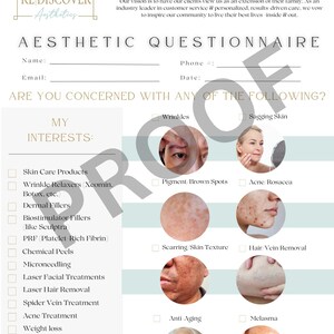 Med Spa Consultation Forms/packet- Editable Canva Template - Etsy