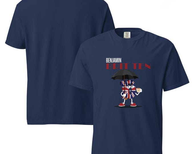 Classical Composer T-Shirt features a clever “Brit ten” riddle inspired by the name of Benjamin Britten