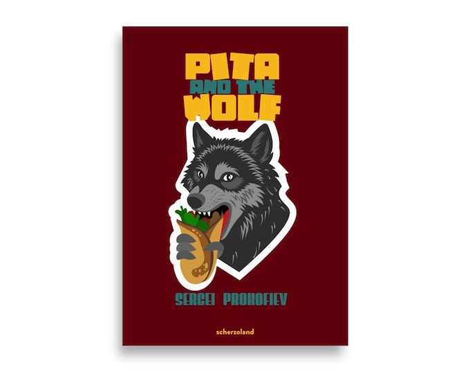 Pita and the Wolf poster as Peter an the wolf illustration inspired by Prokofiev most famous work